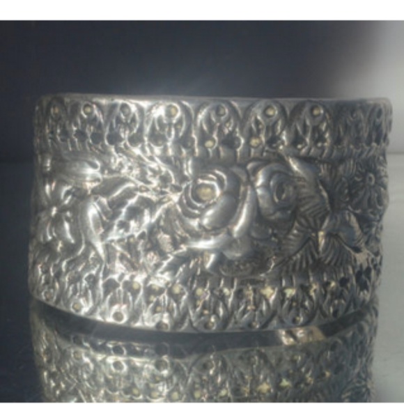 Antique Sterling Silver Petite Cuff Bracelet 925 - Picture 4 of 6